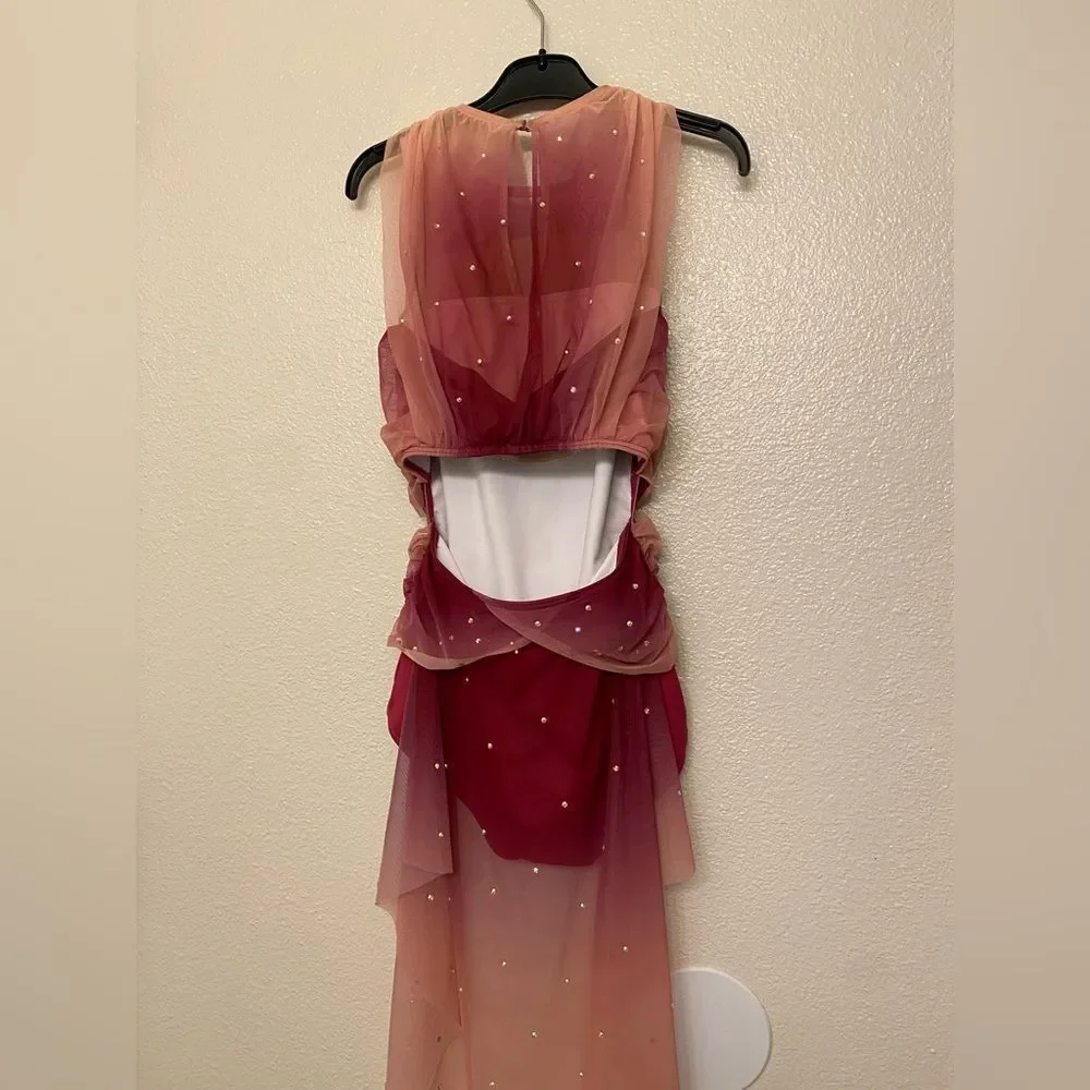 Weissman elite solo dance semi custom costume pink ombre Night Changes 14892 SA